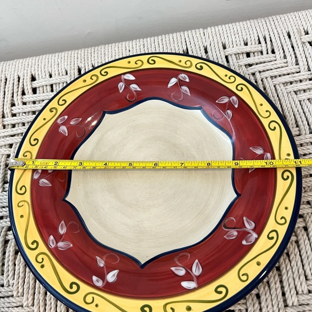 Pier 1 Vallarta Red and Yellow Ceramic Dinner Plater